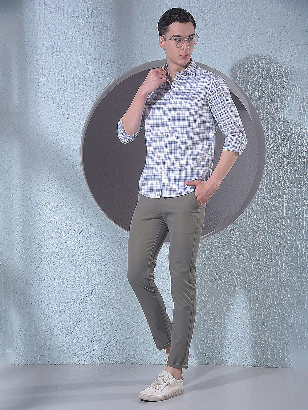 White Checked 100% Cotton Shirt