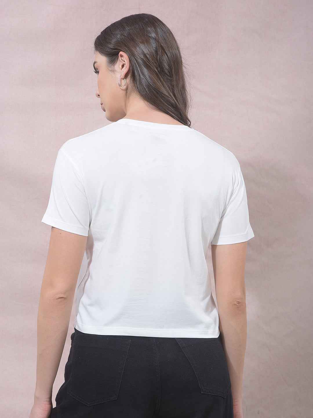 White Graphic Print T-Shirt