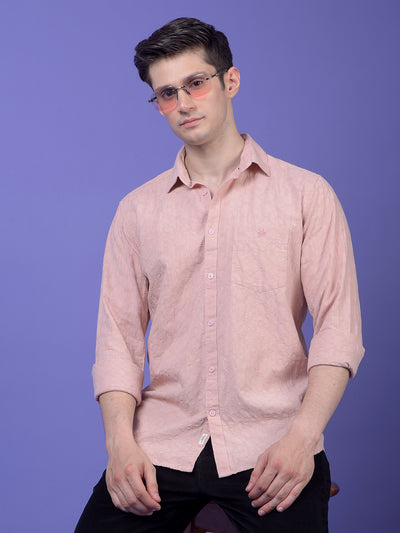 Pink Printed 100% Cotton Shirt