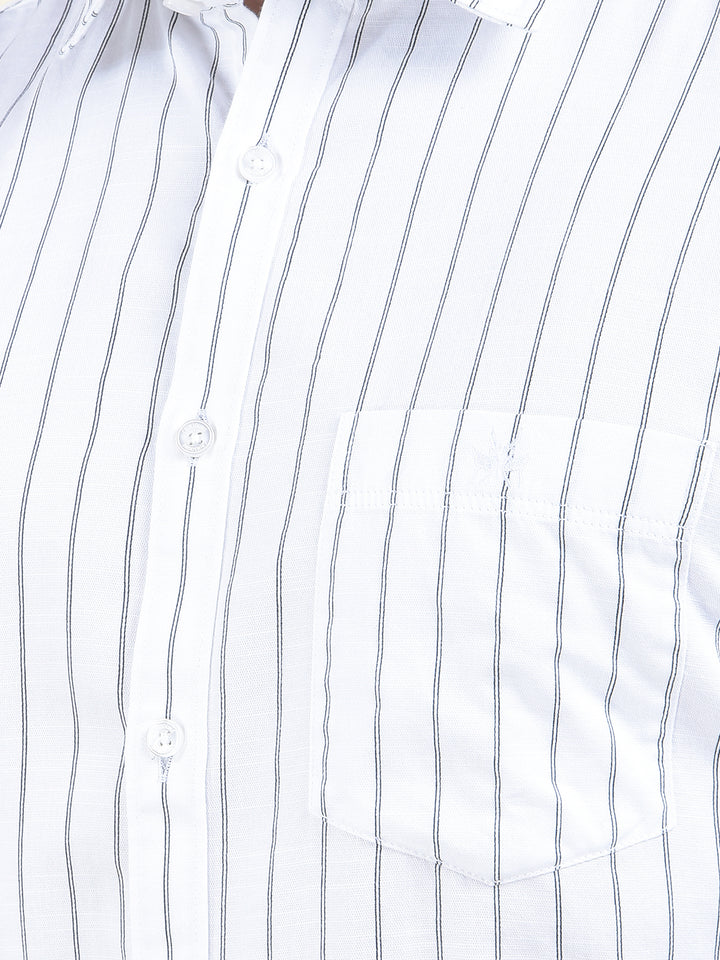 White Vertical Stripes Shirt