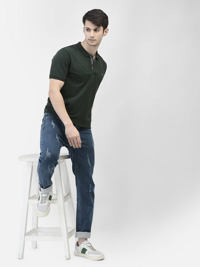 Green Polo Neck T-Shirt