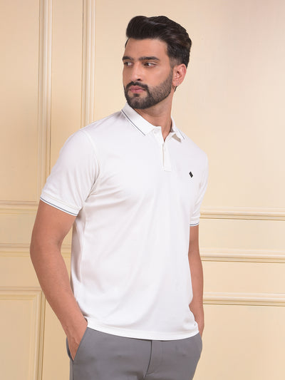 White Polo Neck T-Shirt