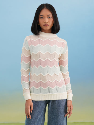 Off White Chevron Sweater