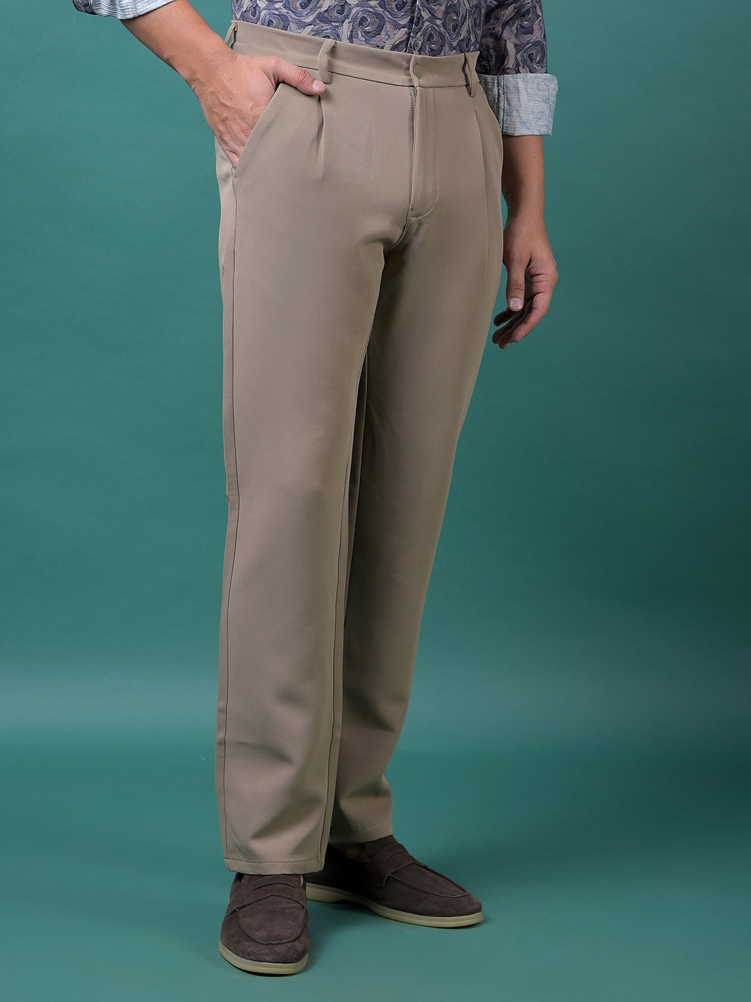 Khaki Korean Fit Trousers