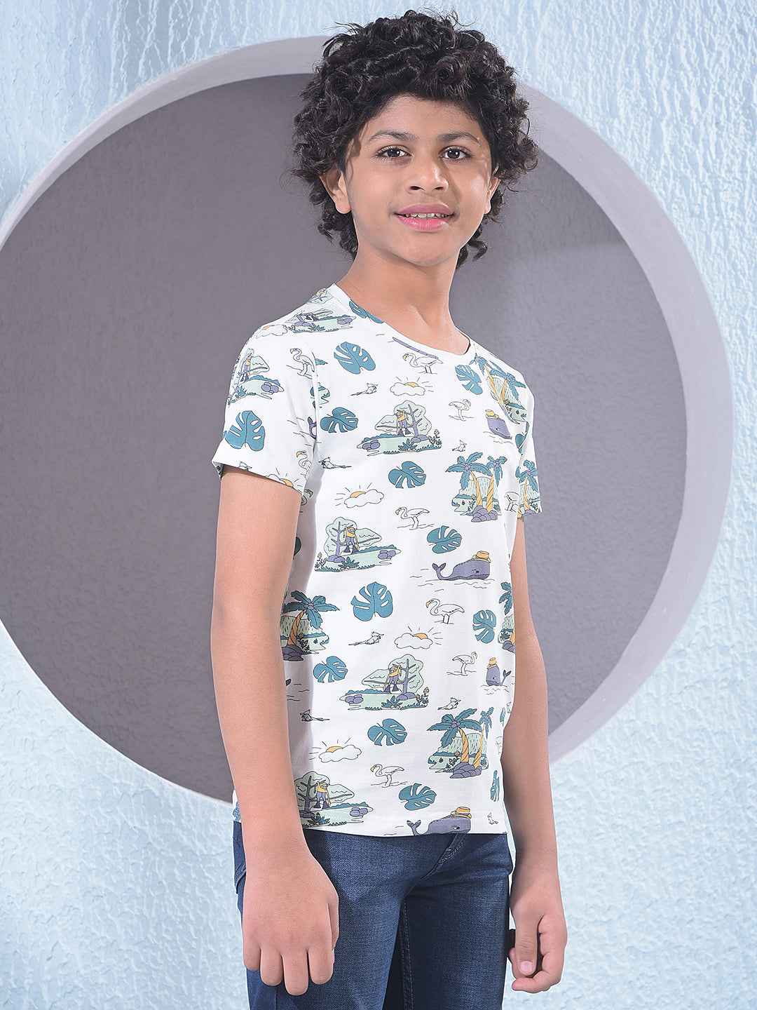 White Graphic Print T-Shirt