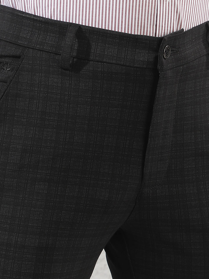 Black Checked Knitted Trousers