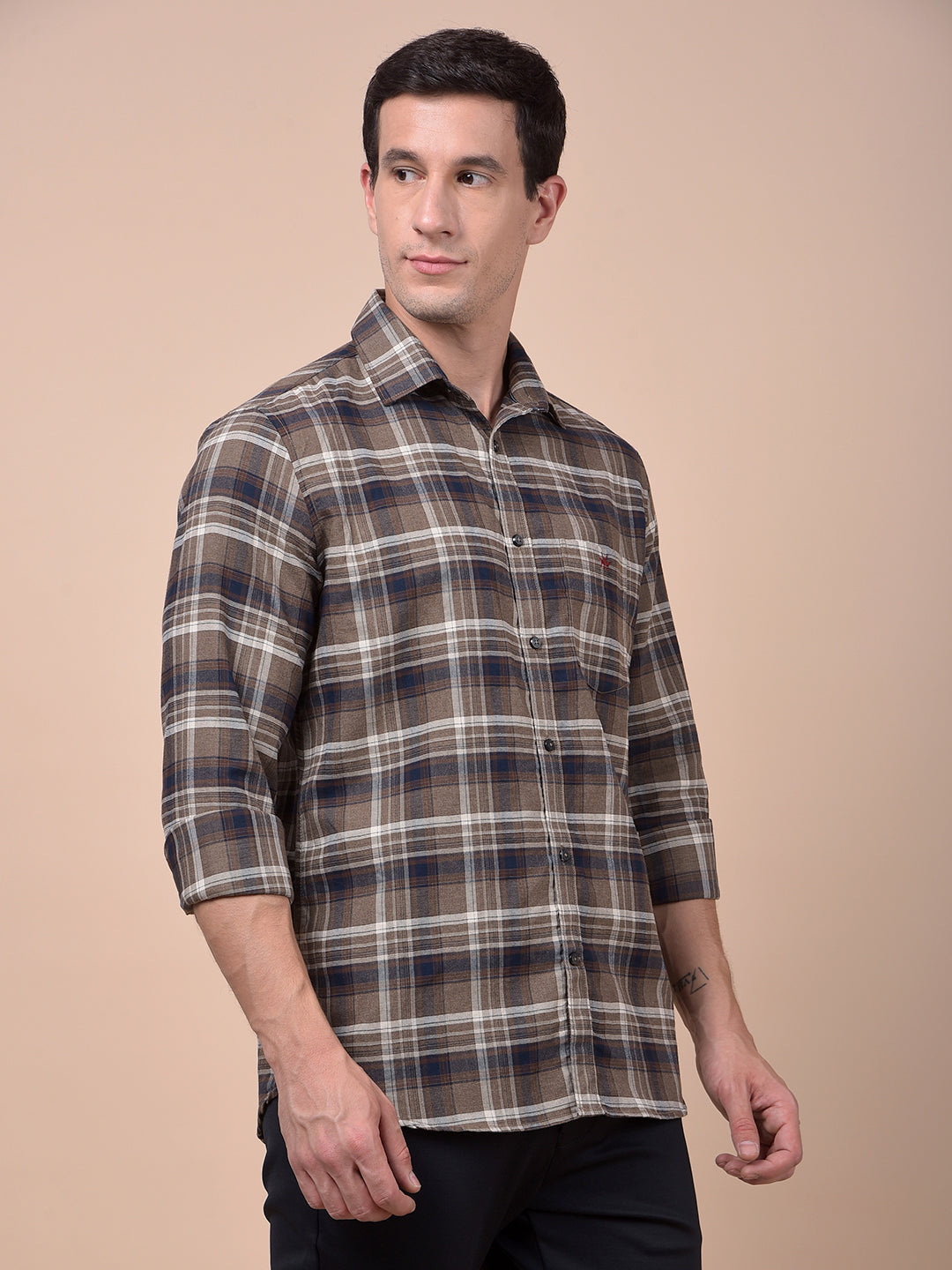 Brown Checked Shirt