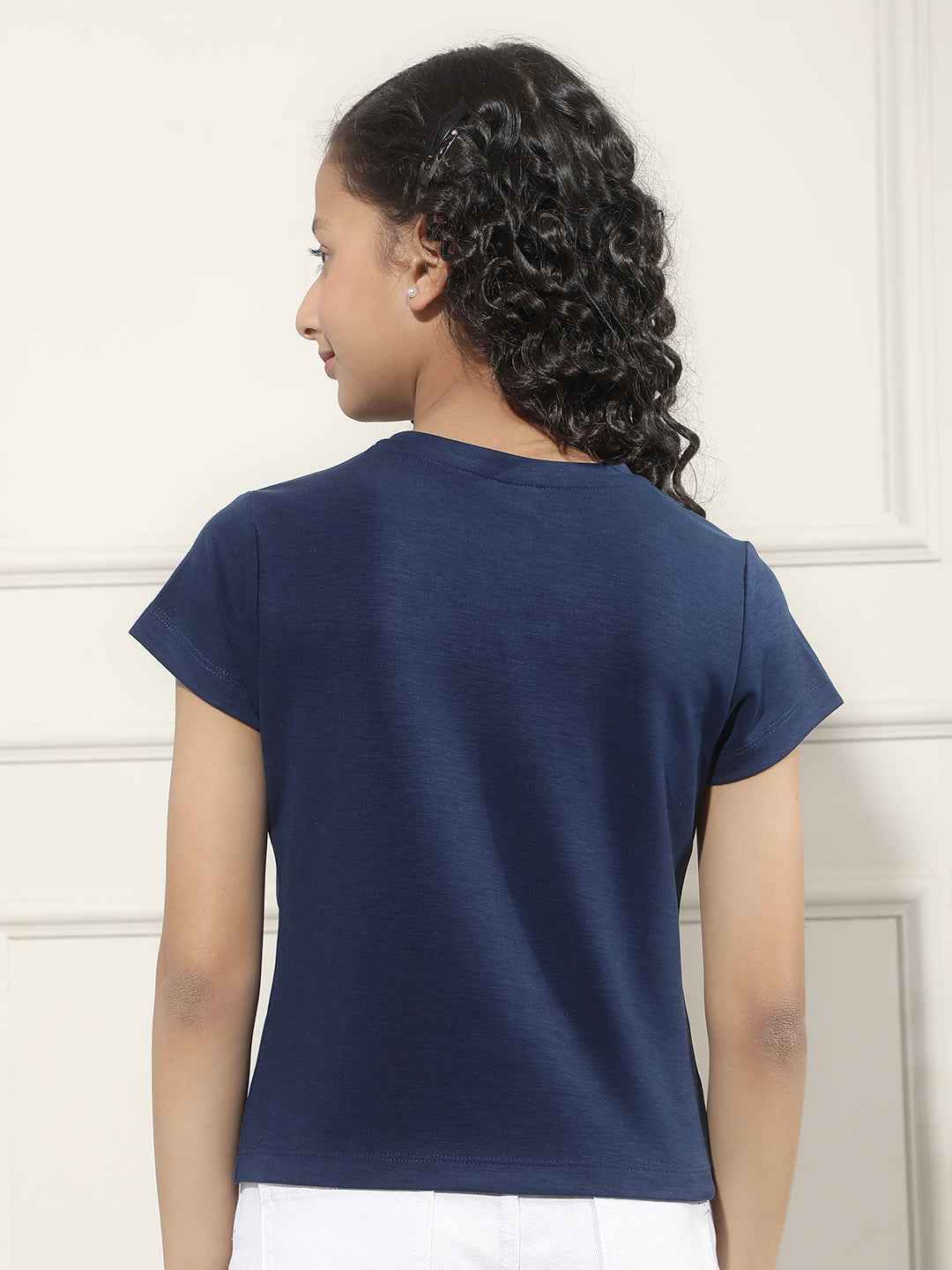 Minimal Blue Crop T-Shirt