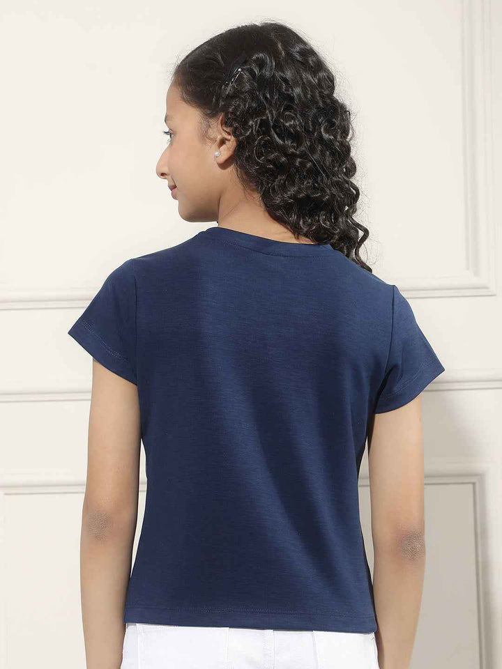 Minimal Blue Crop T-Shirt