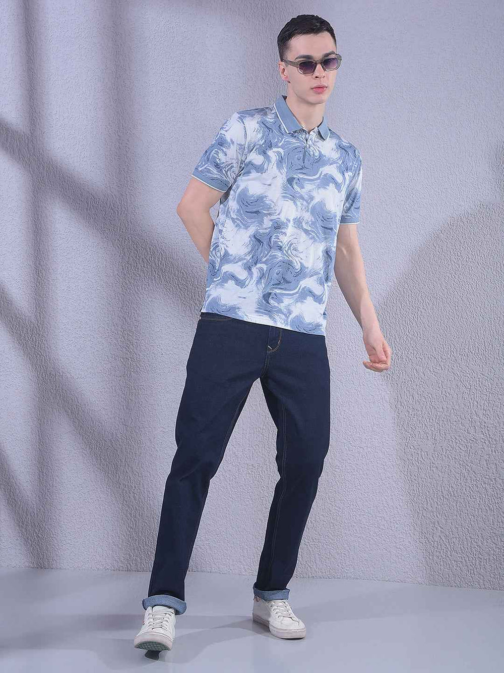 Blue Printed T-Shirt
