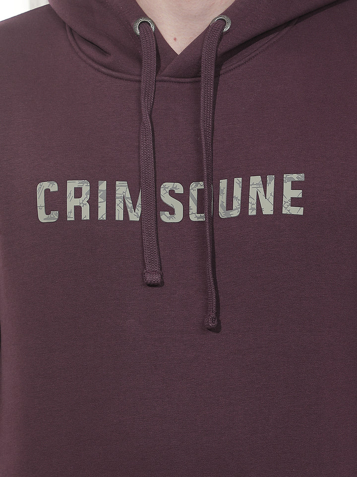 Wine Graphic Print Hooded Sweatshirt
