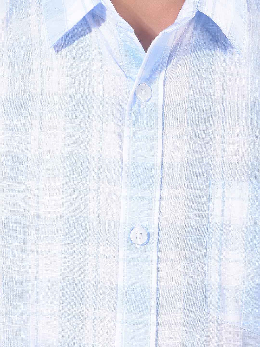 Blue Checked 100% Cotton Shirt
