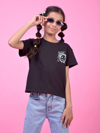 Black Graphic Print T-Shirt