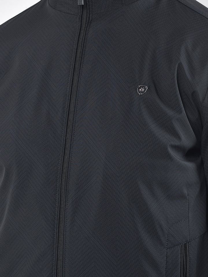 Black Printed Puffer Jacket