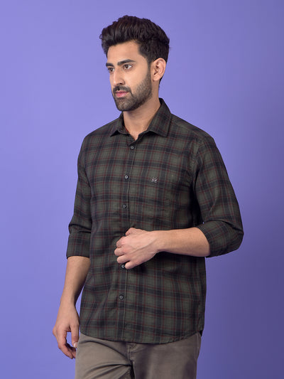 Green Checked 100% Cotton Shirt