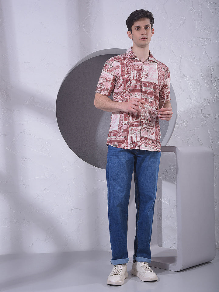 Rust Brown Heritage Print Shirt