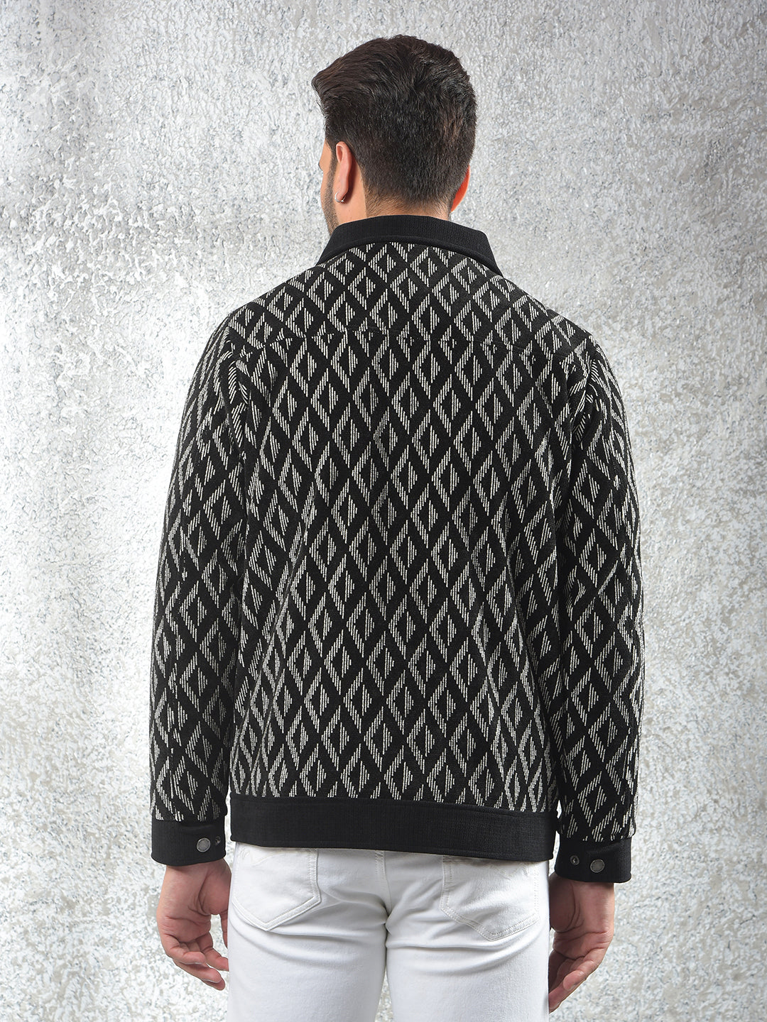 Breathable Black Jacquard Shacket