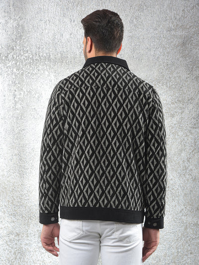 Breathable Black Jacquard Shacket