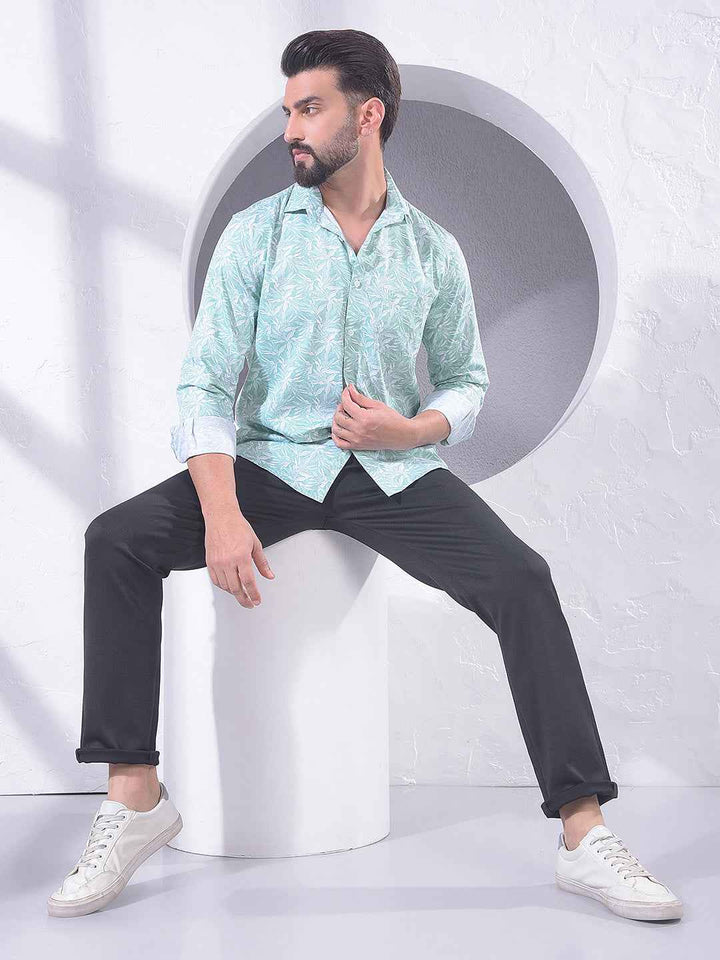 Green Floral Print Shirt