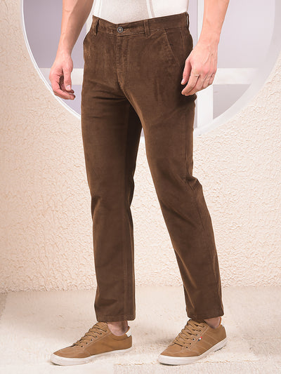 Brown Straight Corduroy Trousers