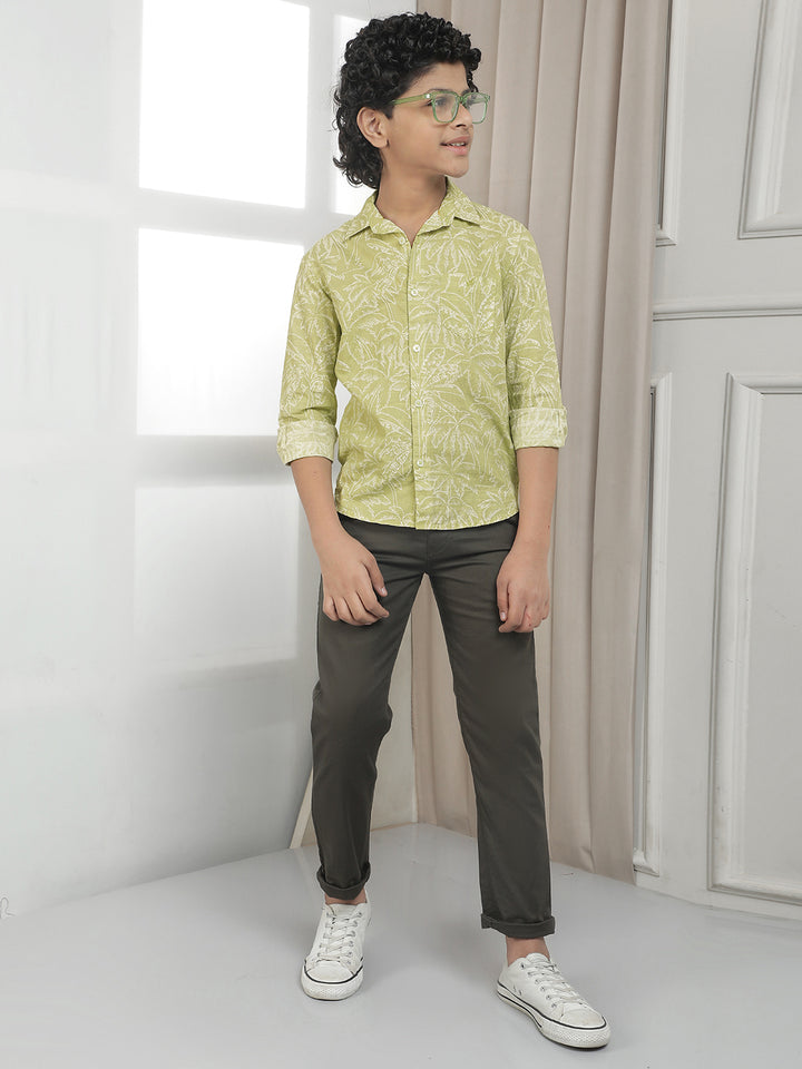 Green Floral Print Shirt
