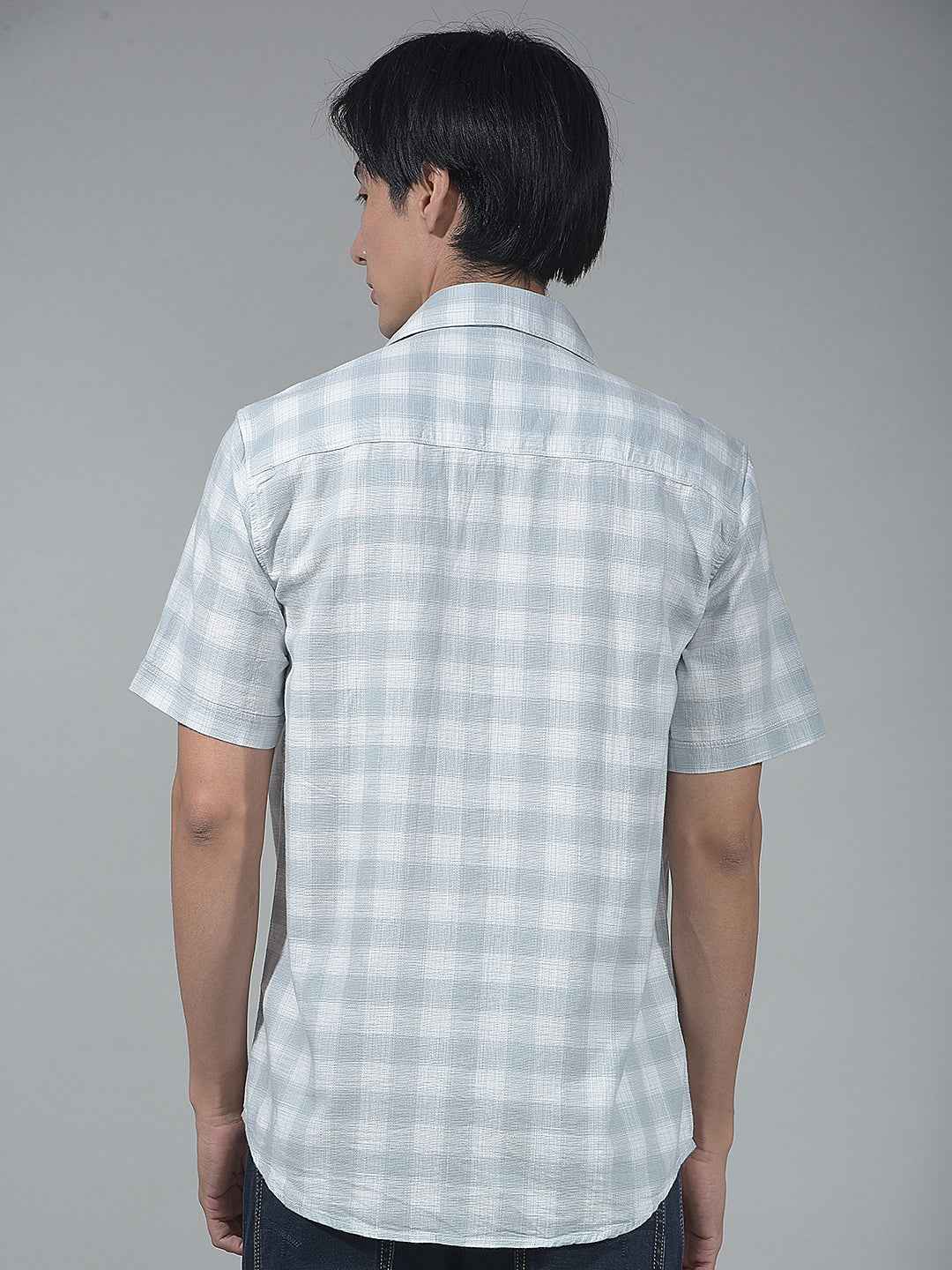 Grey Checked 100% Cotton Shirt