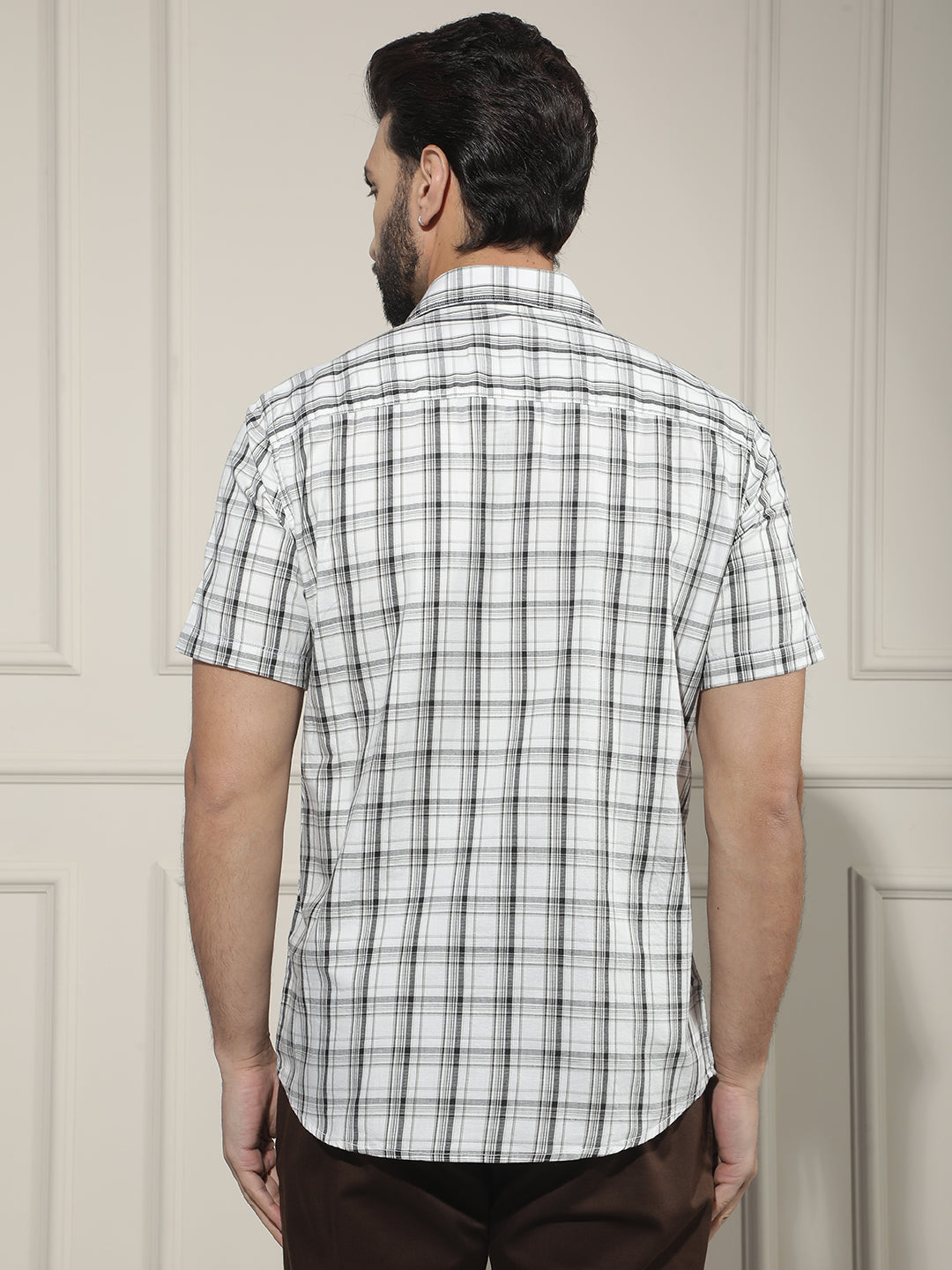White Checked 100% Cotton Shirt