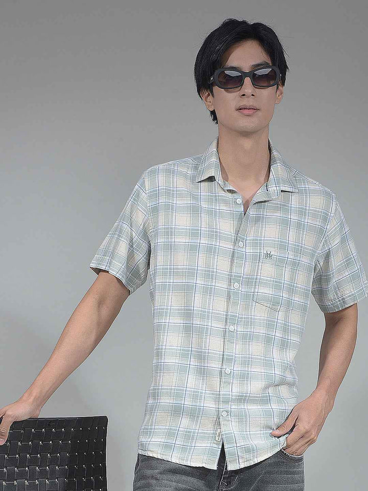 Green Checked Linen Shirt