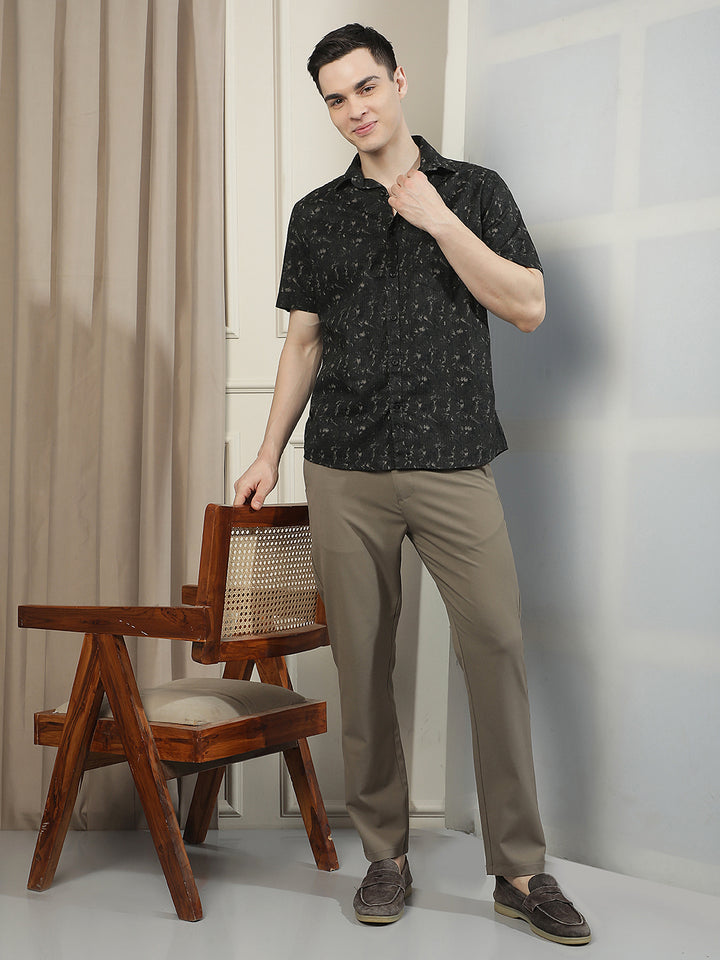 Green Printed Casual Shirt