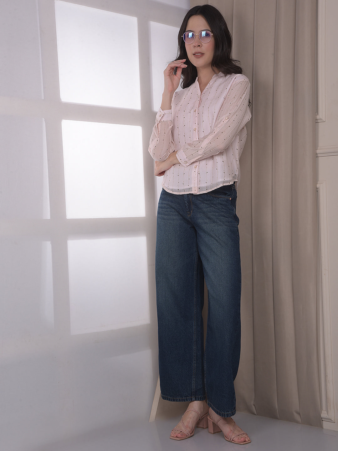 Blue Wide Leg 100% Cotton Jeans