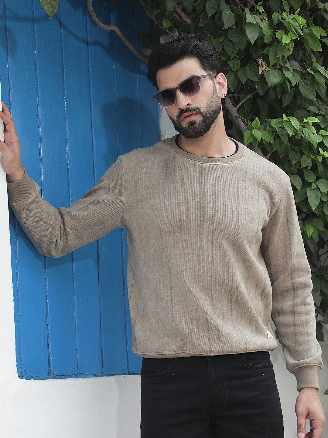 Brown Abstract Print Sweatshirt