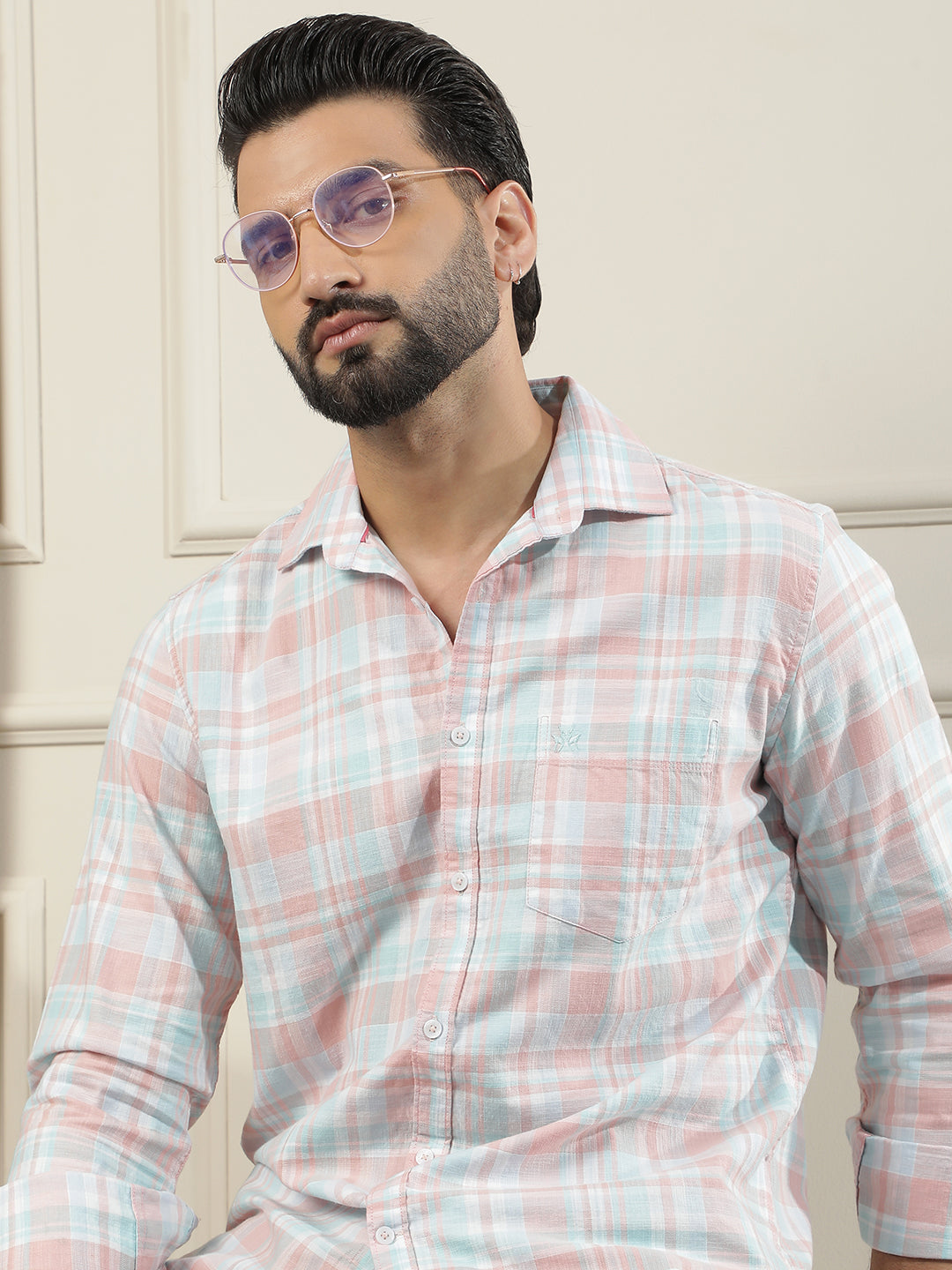 Multi-Color Checked 100% Cotton Shirt