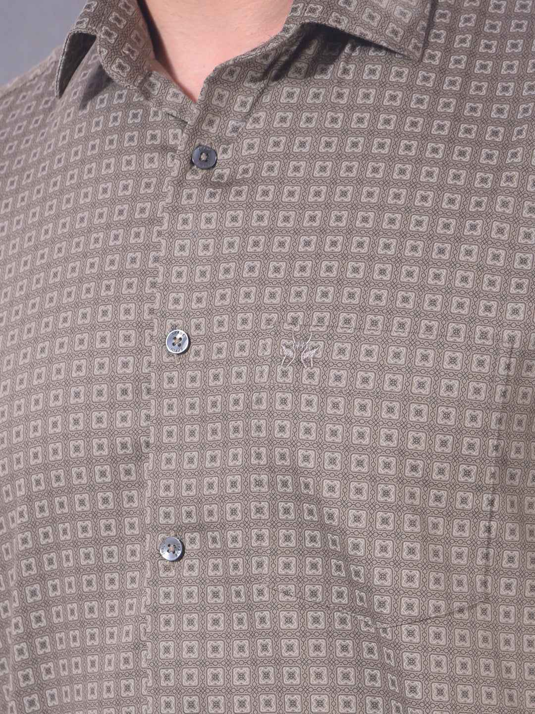 Brown Floral Print Shirt