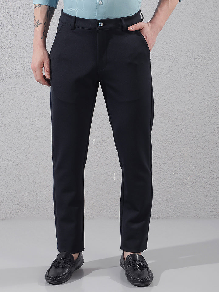 Navy Blue Knitted Trousers