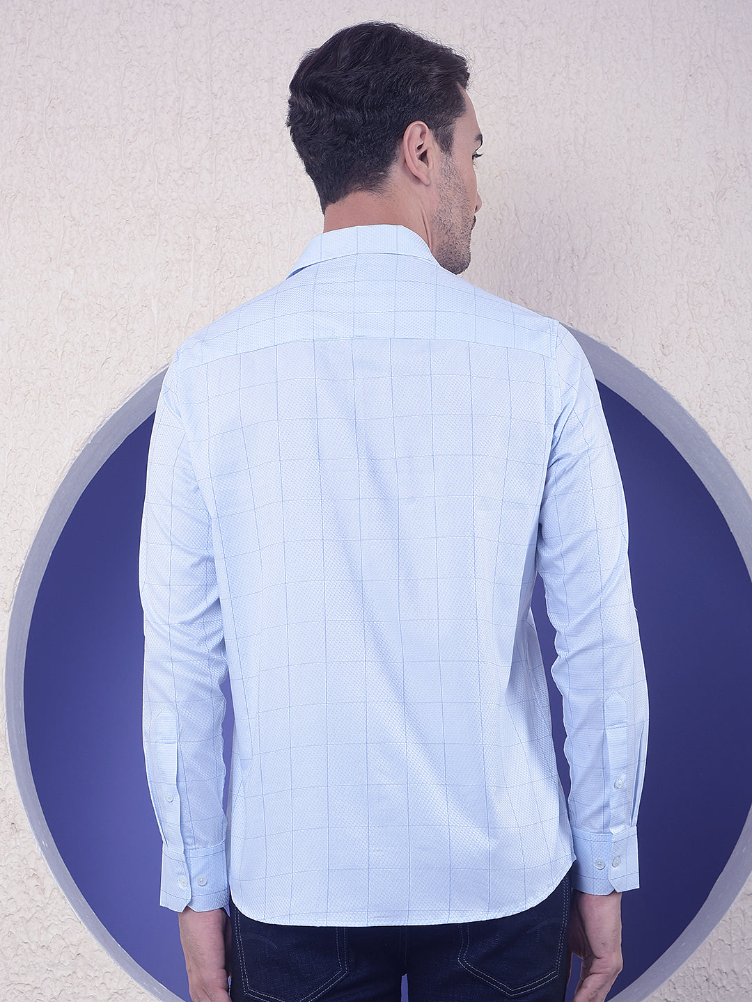 Blue Checked 100% Cotton Shirt