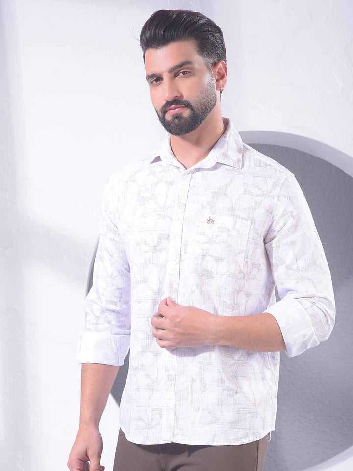 Brown Abstract Print Shirt