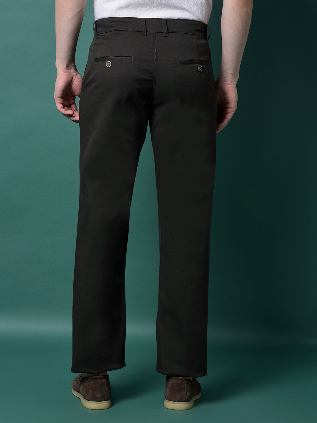 Olive Straight Trousers-Men Trousers-Crimsoune Club