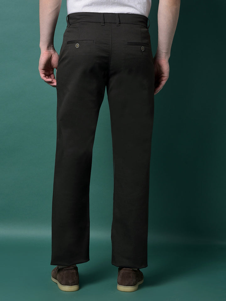 Olive Straight Trousers-Men Trousers-Crimsoune Club