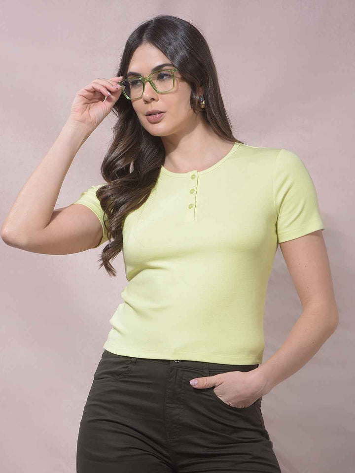 Green Modal Cropped T-Shirt