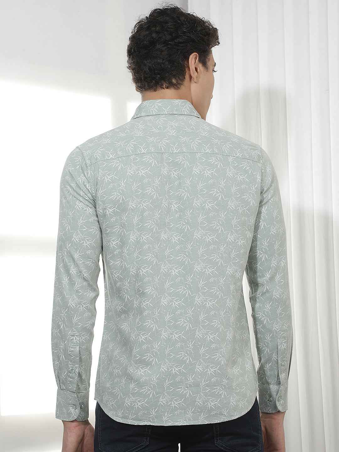 Green Botanical Print Shirt