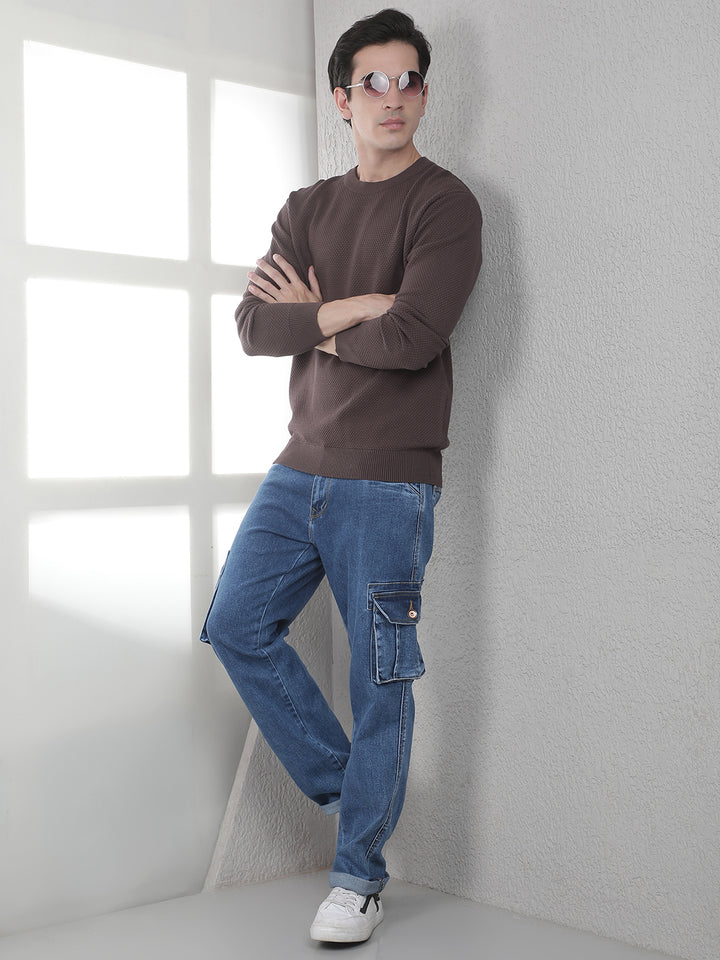 Brown Round Neck Sweater