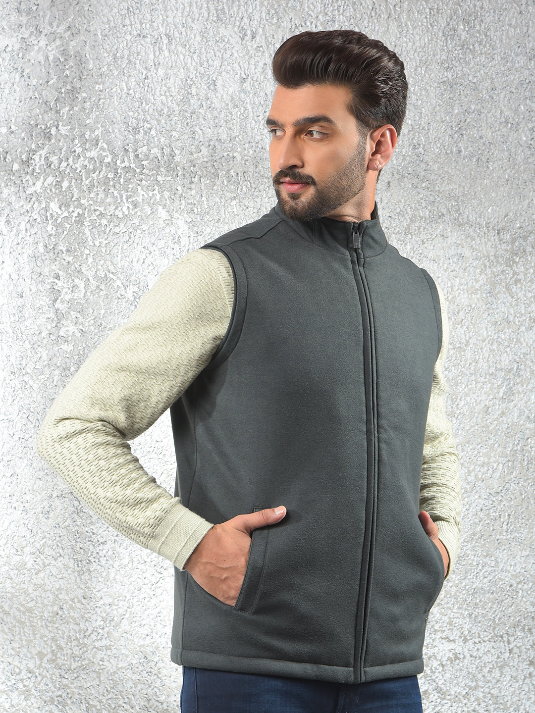 Green Sleeveless Puffer Jacket