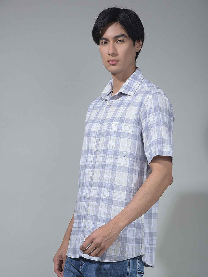 Purple Checked 100% Cotton Shirt