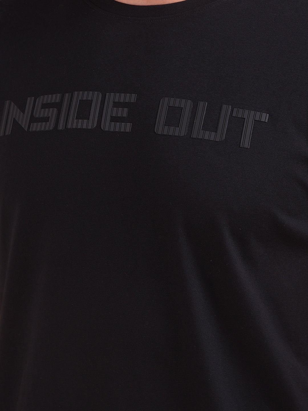 Black Typographic Print T-Shirt