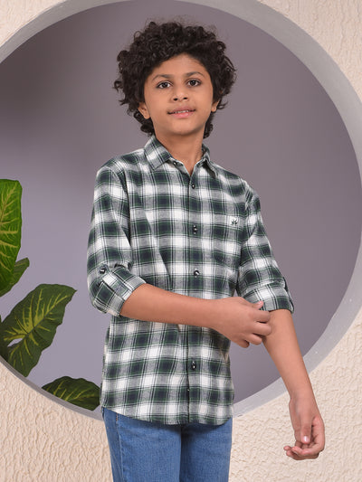 Green Checked 100% Cotton Shirt