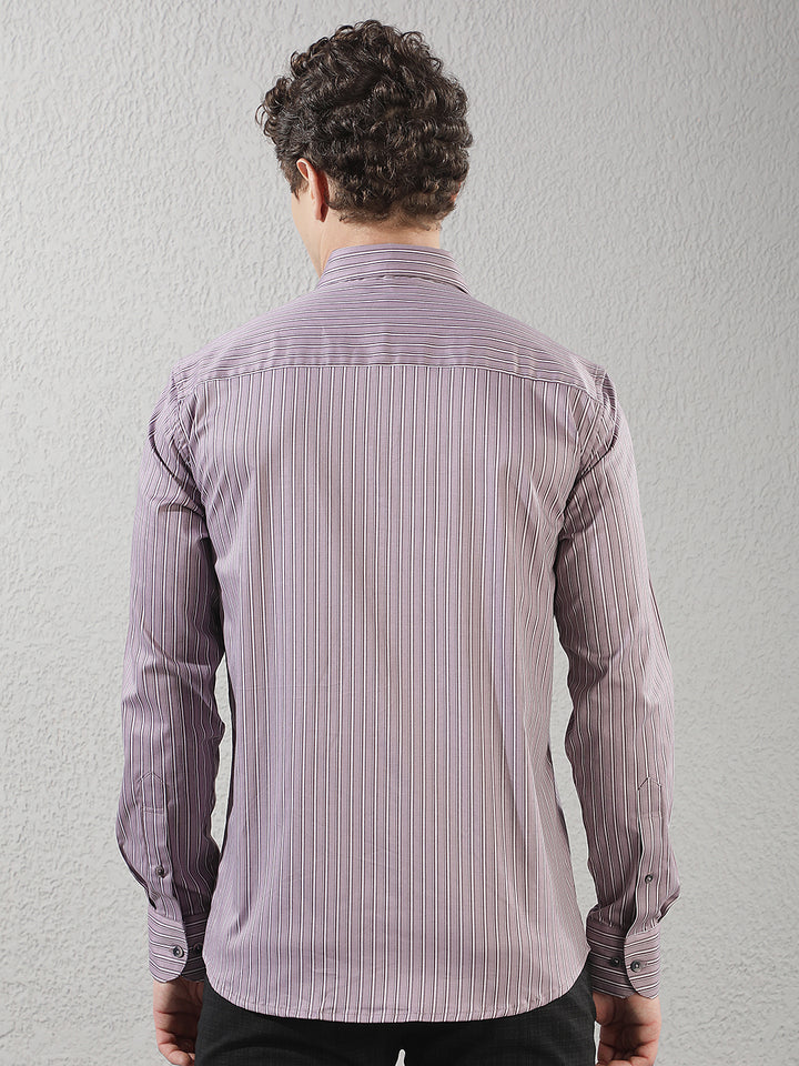Purple Vertical Stripes Shirt