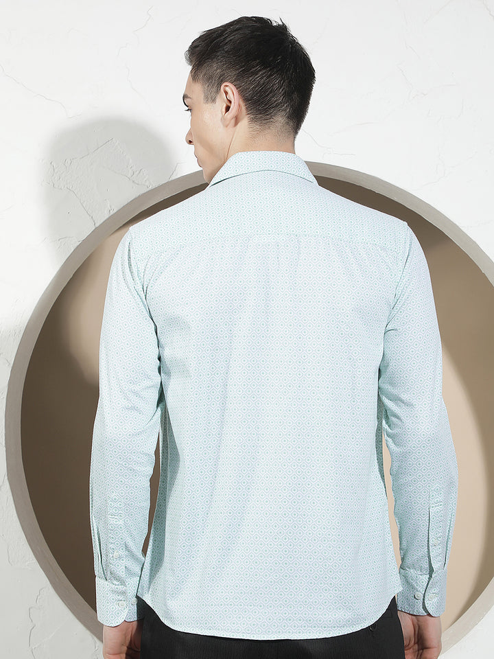 Modern Moss Green Printed Shirt
