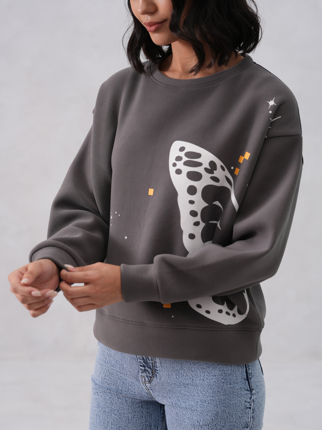 Butterfly Print Graphic Sweatshirt