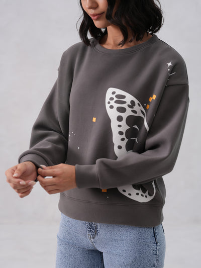 Butterfly Print Graphic Sweatshirt