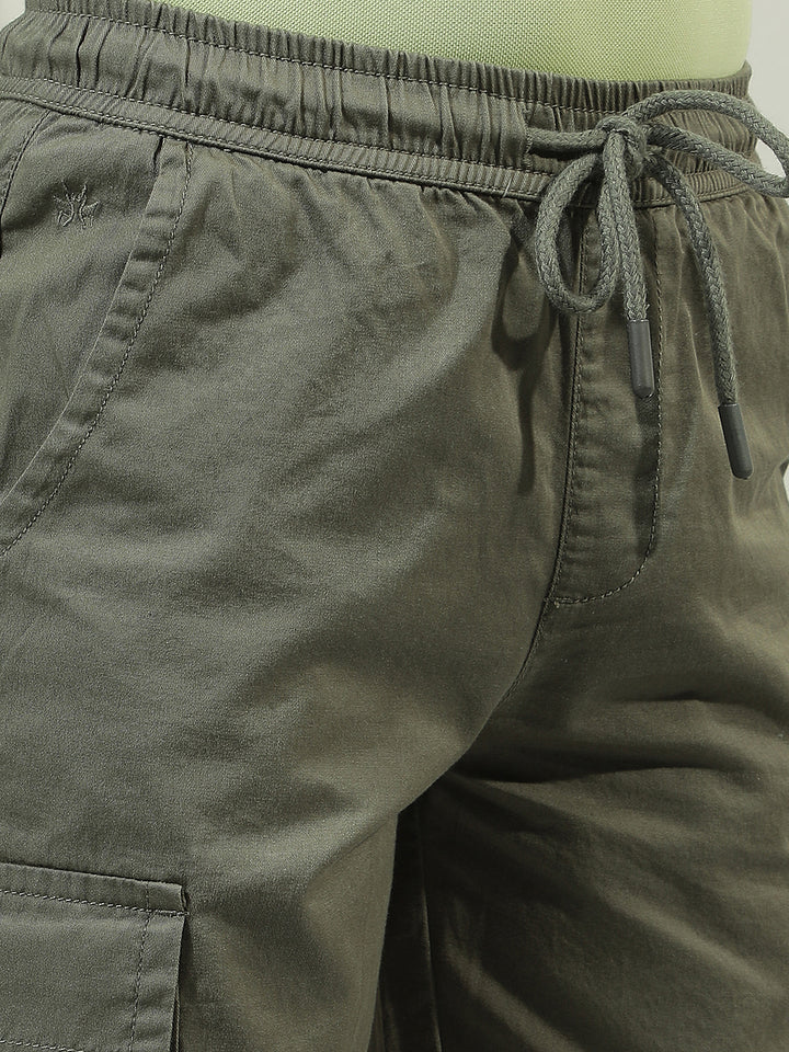 Olive 100% Cotton Cargo Trackpants